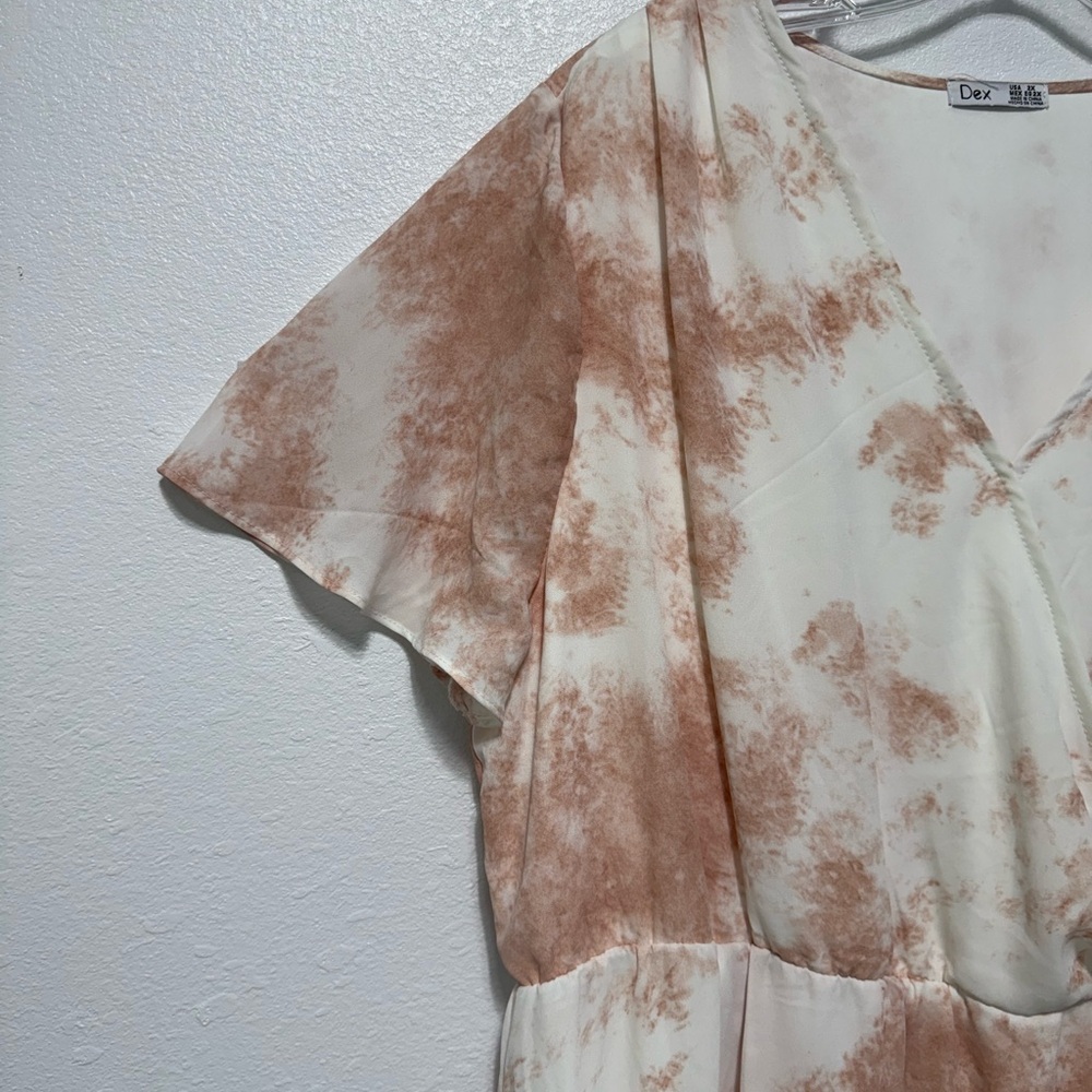 Dex Pink and Cream High Low Dress - Picture 13 of 13